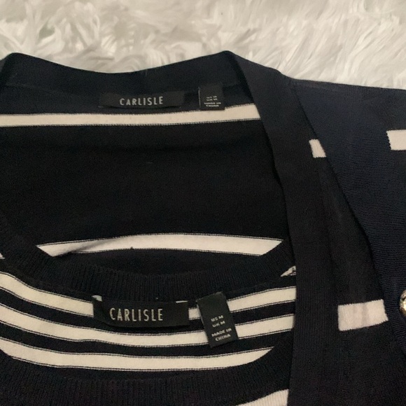 Carlisle Blue/White Stripe Cardigan Set - Picture 4 of 9
